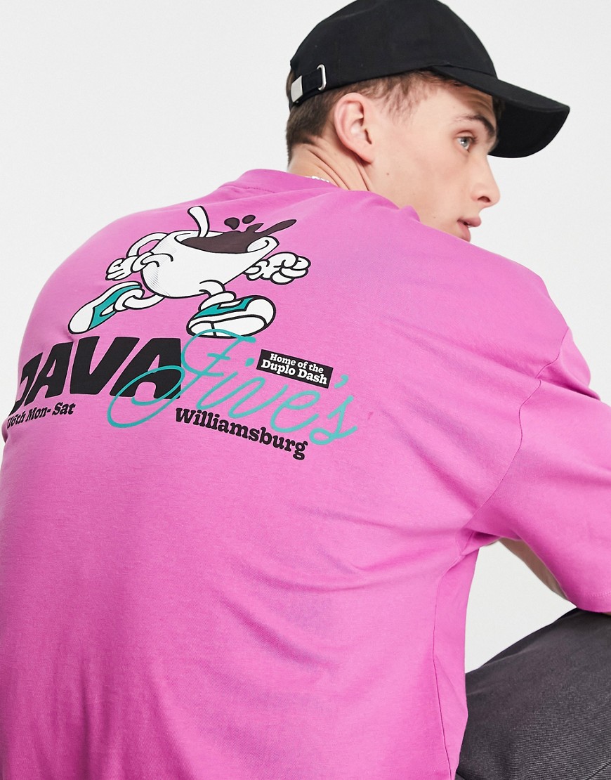 T-shirt oversize rosa con stampa con disegni stile cartone sul retro - ASOS DESIGN T-shirt donna  - immagine3
