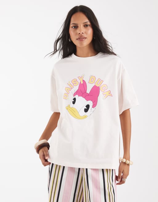 ASOS DESIGN - T-Shirt oversize rosa con stampa Disney di Paperina, 2 di 4