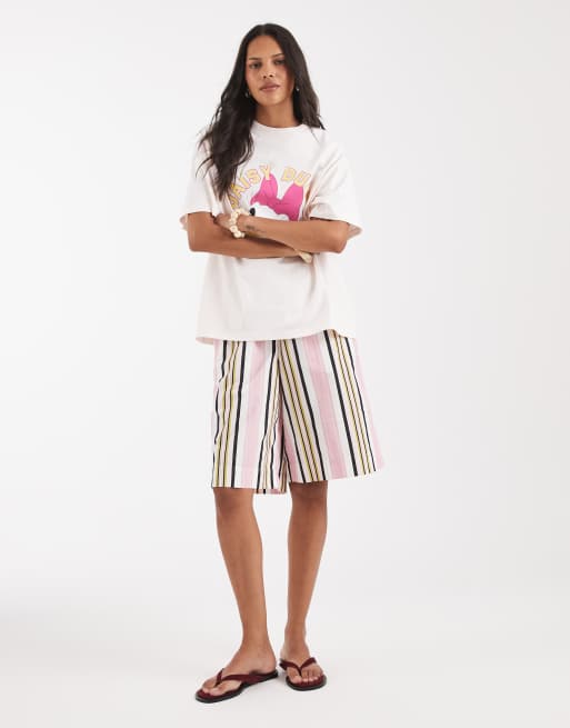 ASOS DESIGN - T-Shirt oversize rosa con stampa Disney di Paperina, 4 di 4