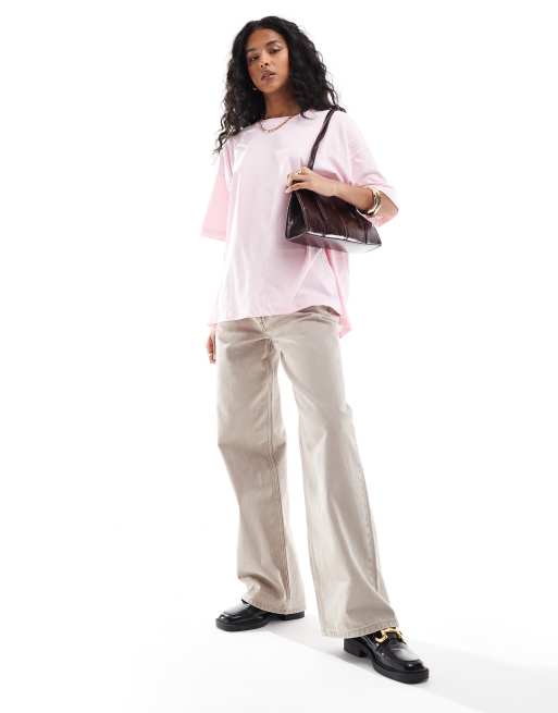 ASOS DESIGN - T-shirt oversize rosa crepuscolare con stampa "Flower Marker", 2 di 4