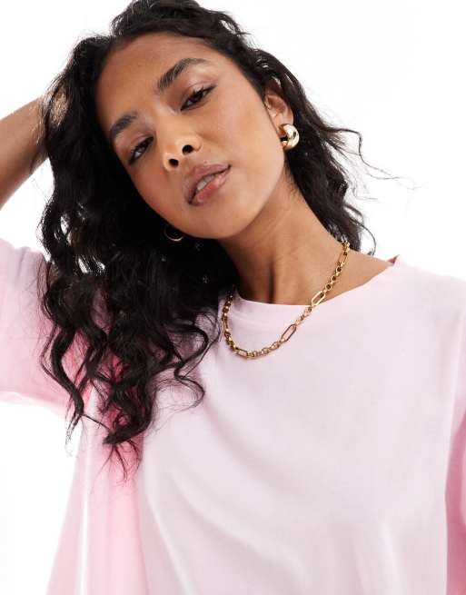 ASOS DESIGN - T-shirt oversize rosa crepuscolare con stampa "Flower Marker", 3 di 4