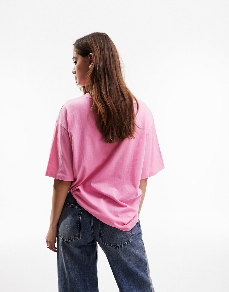 T-shirt oversize rosa testurizzata - ASOS DESIGN T-shirt donna  - immagine1