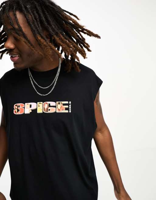 ASOS DESIGN - T-shirt oversize sans manches avec imprimé Spice Girls - Noir, 2 de 4