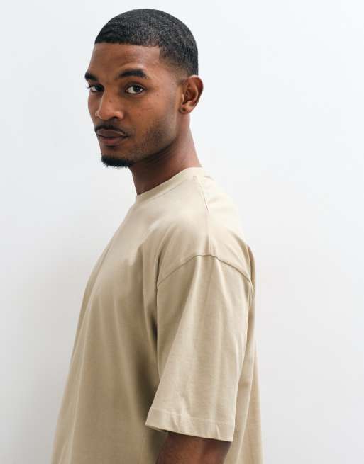 ASOS DESIGN T-shirt oversize squadrata beige, 4 di 8