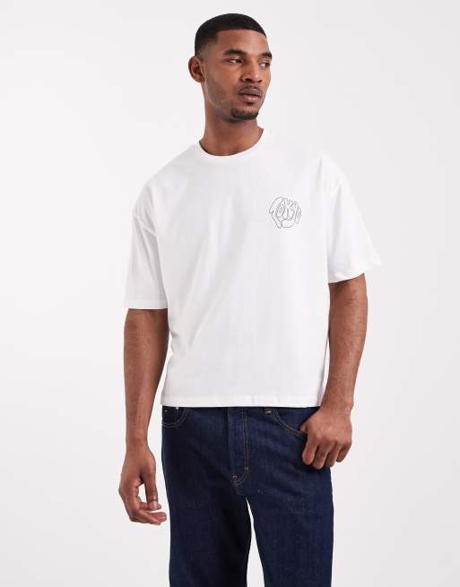 ASOS DESIGN - T-shirt oversize squadrata bianca con scritta bombata Tokyo, 5 di 5