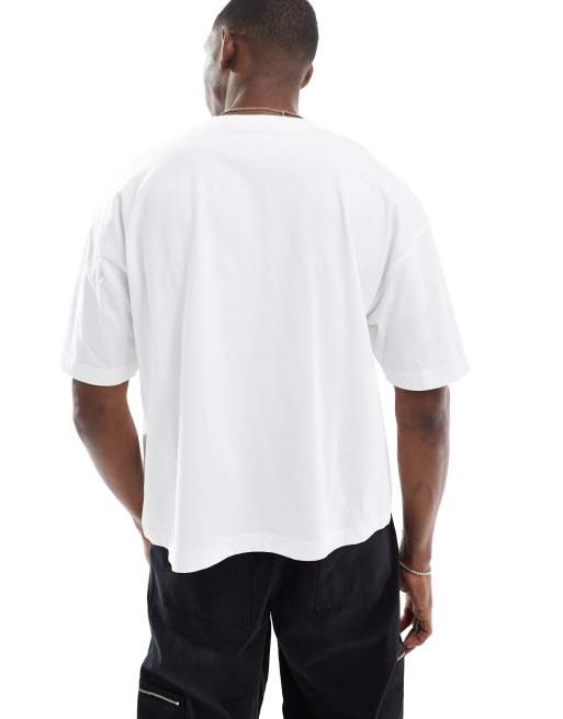 ASOS DESIGN - T-shirt oversize squadrata bianca con stampa grafica di città, 3 di 4