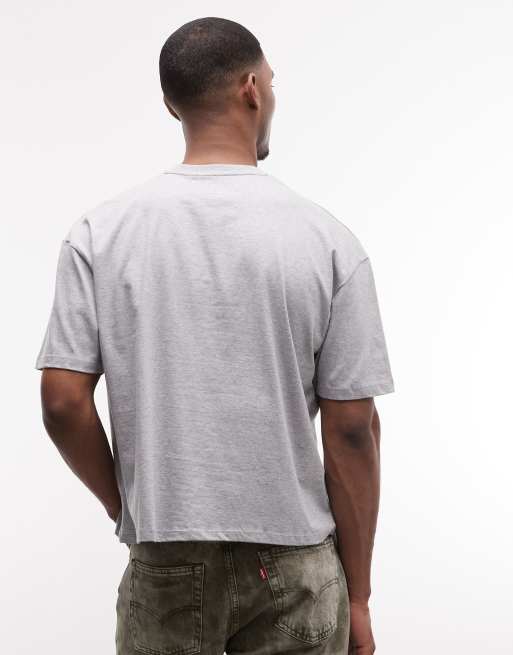 ASOS DESIGN - T-shirt oversize squadrata grigia con stampa "Good Intentions" in rilievo, 4 di 5