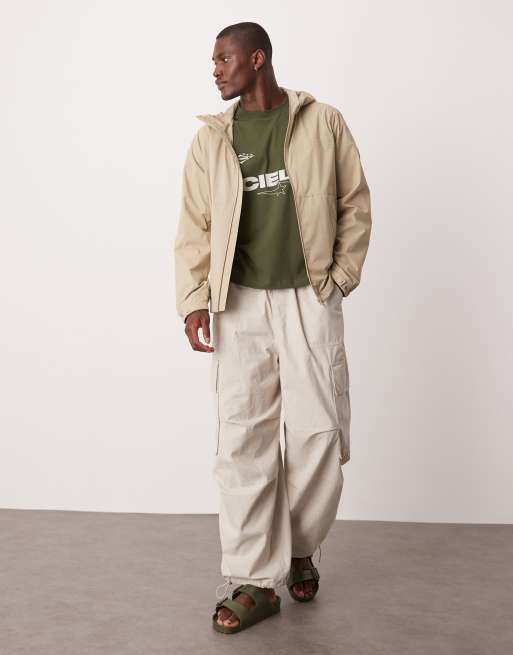 ASOS DESIGN - T-shirt oversize squadrata kaki con stampa e spalle scivolate, 2 di 4
