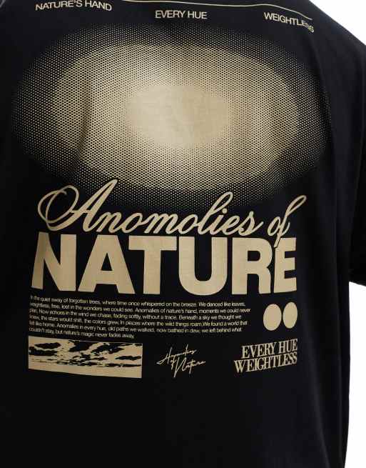 ASOS DESIGN - T-shirt oversize squadrata nera con grafica celestiale, 2 di 4