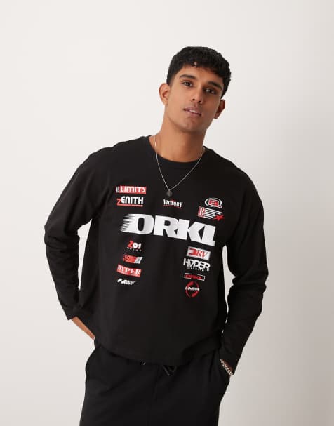 ASOS DESIGN - T-shirt oversize squadrata nera con grafica stile racing sul retro - view 1