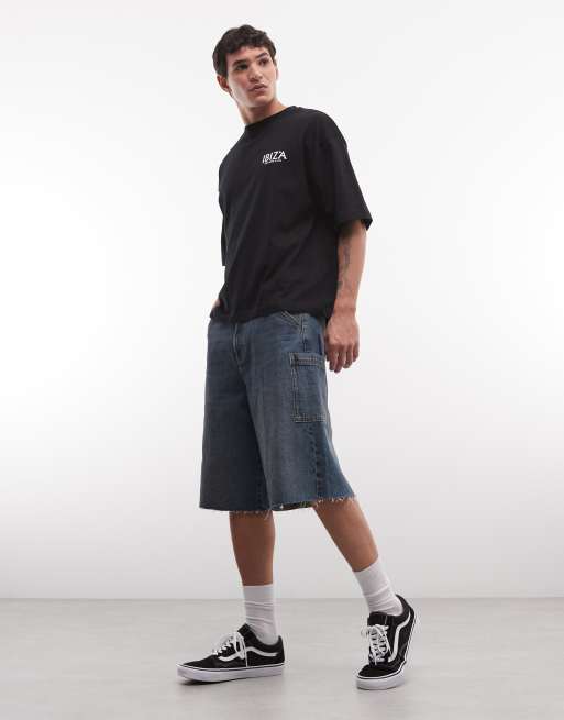 ASOS DESIGN - T-shirt oversize squadrata nera con stampa "Ibiza" sul retro, 3 di 5