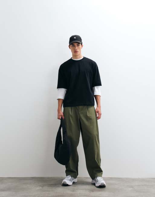 ASOS DESIGN - T-shirt oversize squadrata pesante nera, 2 di 5