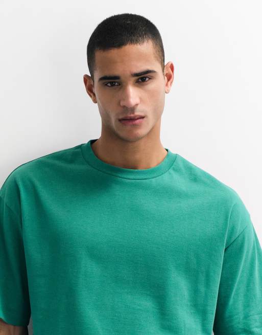 ASOS DESIGN - T-shirt oversize squadrata pesante verde, 2 di 7
