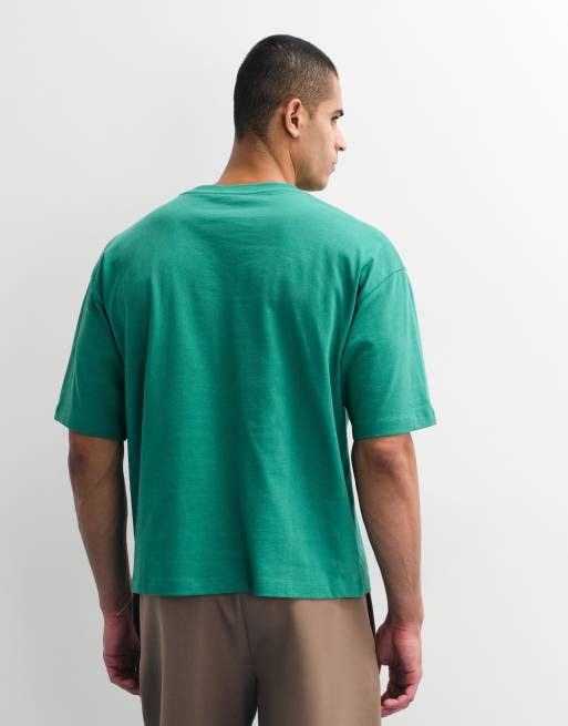 ASOS DESIGN - T-shirt oversize squadrata pesante verde, 5 di 7