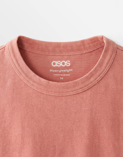 ASOS DESIGN - T-shirt oversize squadrata rosa slavato con scritta, 10 di 10