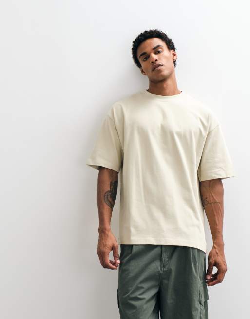 ASOS DESIGN t-shirt oversize super pesante color pietra, 1 di 10