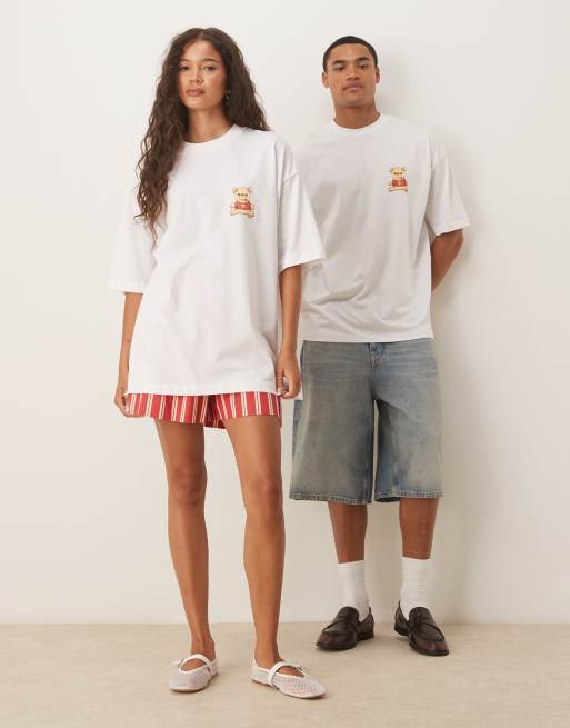 ASOS DESIGN - T-shirt oversize unisex bianca con stampe Disney Winnie The Pooh, 2 di 4