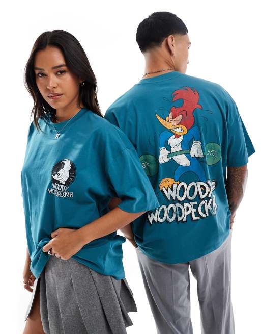 ASOS DESIGN - T-shirt oversize unisex color verde medio con stampe di Picchiarello
