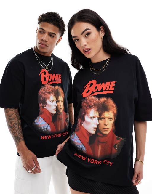 ASOS DESIGN - T-shirt oversize unisex nera con stampa di David Bowie su licenza, 3 di 4