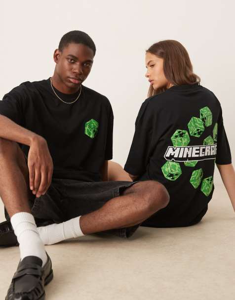 ASOS DESIGN - T-shirt oversize unisex nera con stampa "Minecraft" - view 1