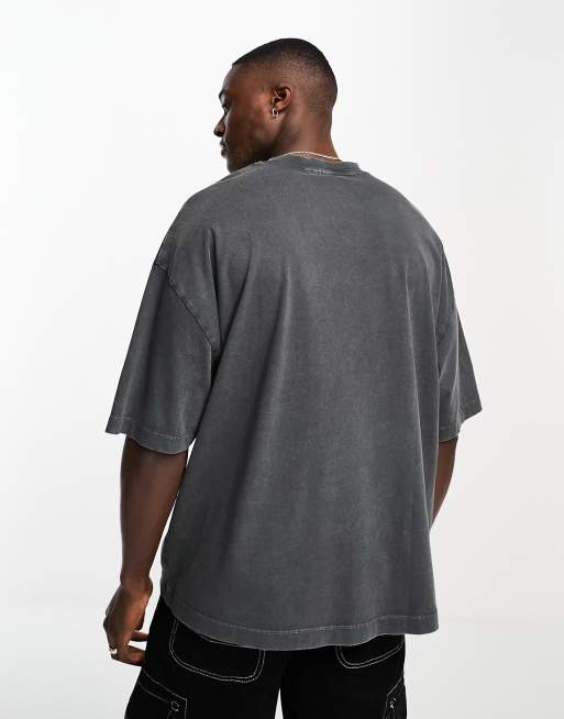 ASOS DESIGN - T-shirt oversize unisex nero slavato con stampa di Jurassic Park, 3 di 4
