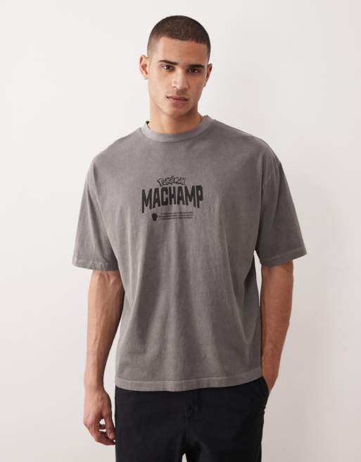 ASOS DESIGN - T-shirt oversize unisex nero slavato con stampa di Pokemon, 2 di 5