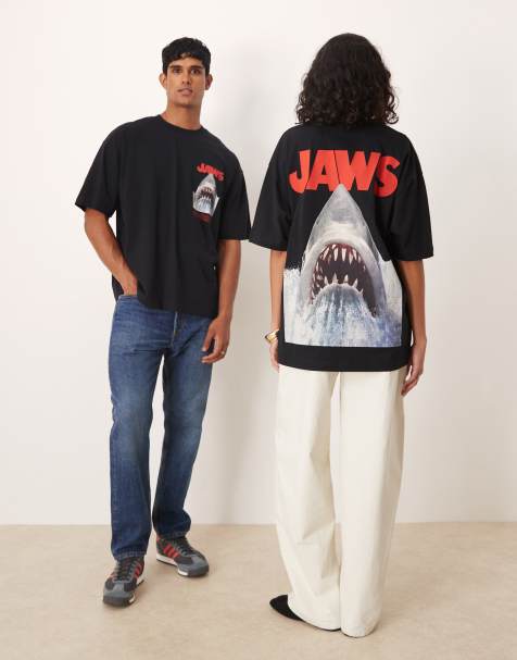 ASOS DESIGN - T-shirt oversize unisexe à imprimé Jaws - Noir - view 1
