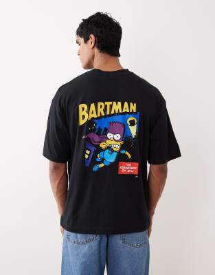 ASOS DESIGN - T-shirt oversize unisexe à imprimé SIMPSONS - Noir