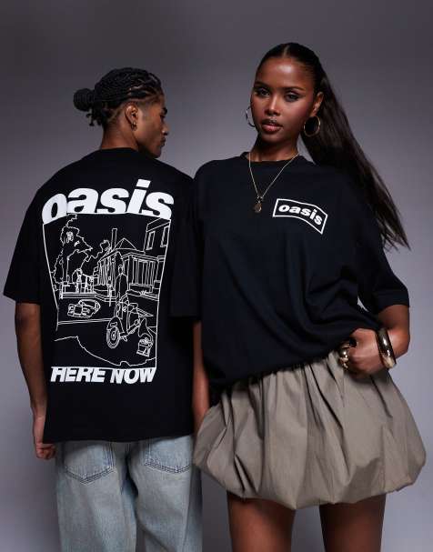 ASOS DESIGN - T-shirt oversize unisexe à imprimés Oasis - Noir - view 1