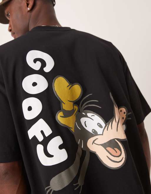 ASOS DESIGN - T-shirt oversize unisexe coupe carrée avec imprimé Disney Dingo au dos - Noir, 3 de 4