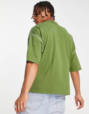 T-shirt oversize verde con profili bianchi - ASOS DESIGN T-shirt donna  - immagine2