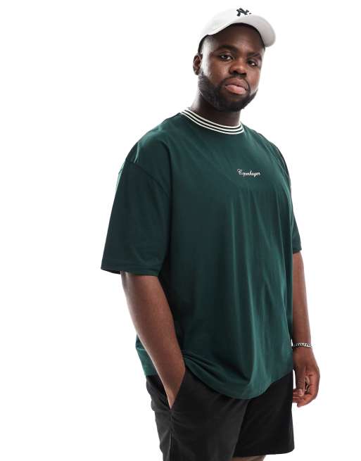 ASOS DESIGN - T-shirt oversize verde con scritta "Copenhagen" sul davanti, 2 di 4