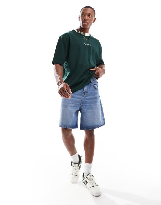 ASOS DESIGN - T-shirt oversize verde con scritta "Copenhagen" sul davanti, 3 di 4