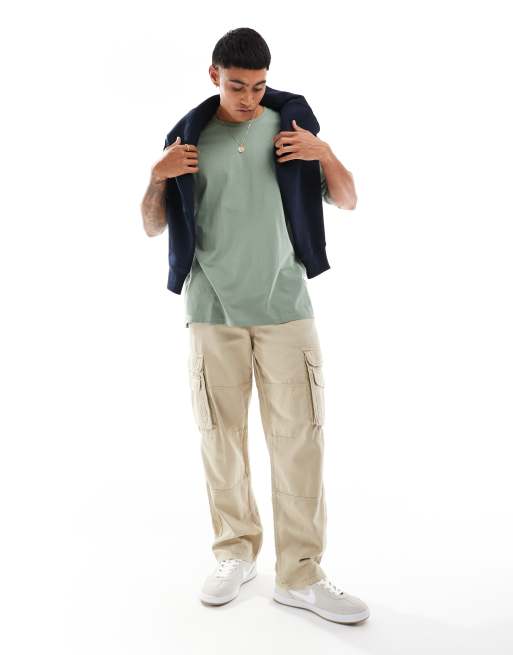 ASOS DESIGN - T-shirt oversize verde con stampa stile cartone sul retro, 3 di 4