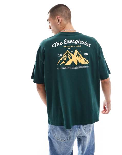 ASOS DESIGN - T-shirt oversize verde con stampa sul retro - view 1