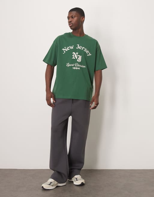 ASOS DESIGN - T-shirt oversize verde scuro con grafica con città sul davanti, 4 di 4