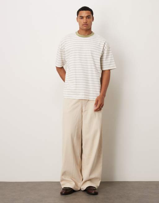 ASOS DESIGN – T-shirt oversize w biało-zielone paski, 2 z 5
