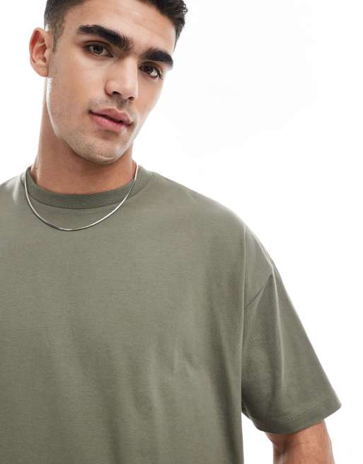 ASOS DESIGN – T-shirt oversize w kolorze khaki, 3 z 4