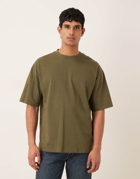 ASOS DESIGN – T-shirt oversize w kolorze khaki - view 1