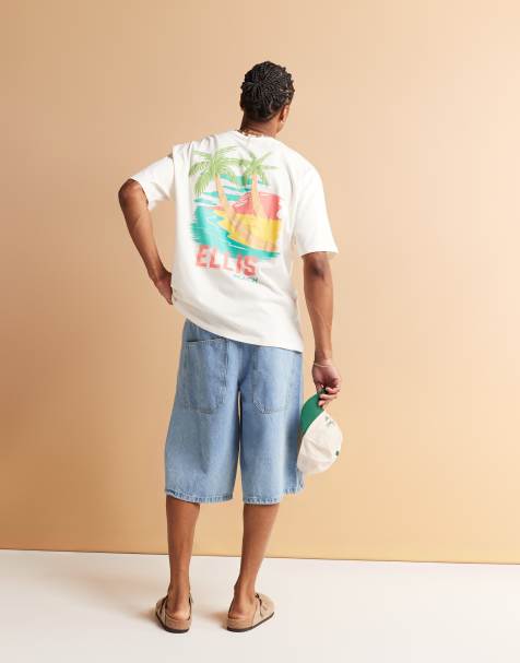 ASOS DESIGN oversized t-shirt with high summer graphic in off white