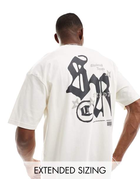 ASOS DESIGN – T-shirt oversize w kolorze złamanej bieli z napisem „Street” na plecach - view 1