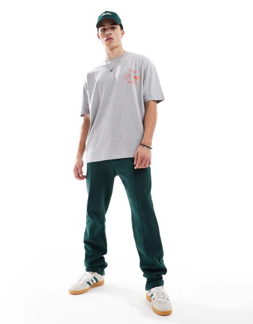 ASOS DESIGN – T-shirt oversize w szarym melanżowym kolorze z grafiką z napisem na plecach, 2 z 4