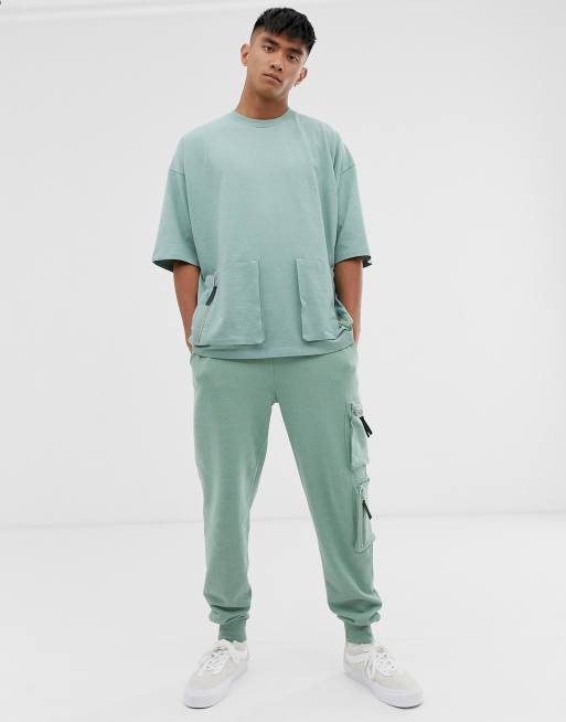 ASOS DESIGN – Zielony komplet z kieszeniami na suwak, 2 z 3