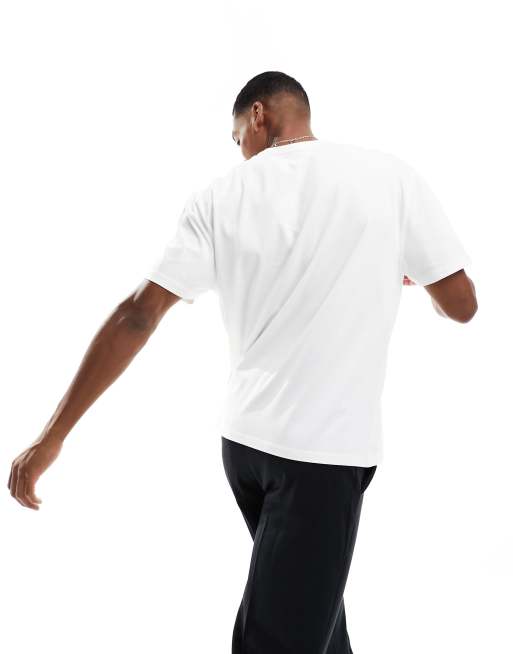 ASOS DESIGN - T-shirt pesante bianca a pannelli, 3 di 4