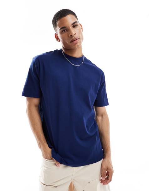 ASOS DESIGN - T-shirt pesante comoda blu navy - view 1