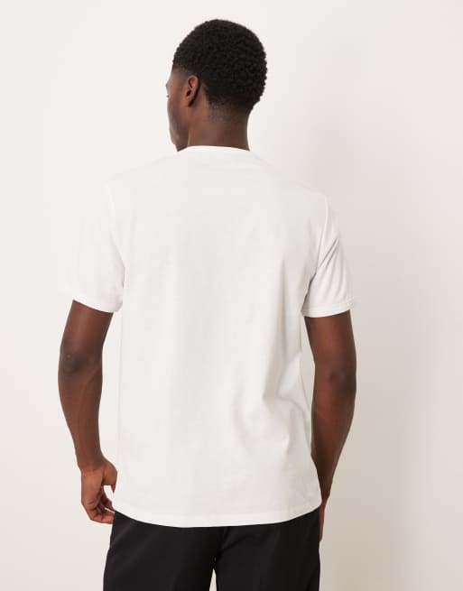 ASOS DESIGN - T-shirt pesante girocollo bianca con profili a contrasto , 3 di 5
