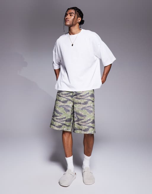 ASOS DESIGN - T-shirt pesante super oversize bianca con mezze maniche  , 3 di 4