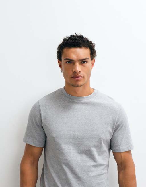 ASOS DESIGN - T-shirt pesante vestibilità classica grigio mélange, 3 di 5