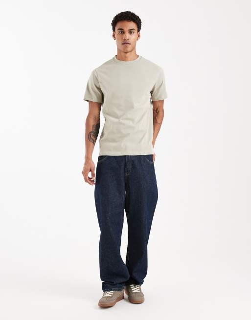 ASOS DESIGN - T-shirt pesante vestibilità classica kaki, 2 di 5