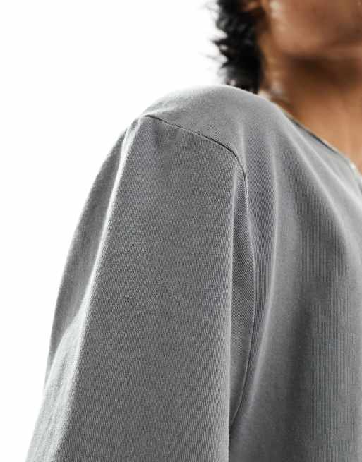 ASOS DESIGN heavyweight relaxed fit t-shirt in washed charcoal